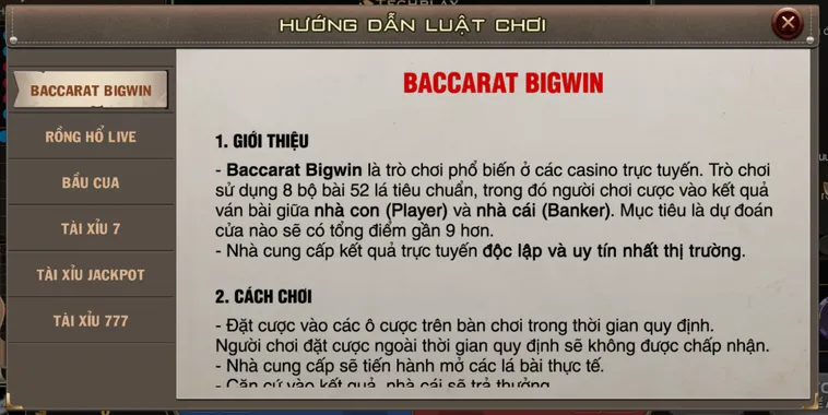 Trải Nghiệm Đỉnh Cao Cùng Siêu Phẩm Baccarat BigWin Livestream Tại B52 Club Ngay Hôm Nay