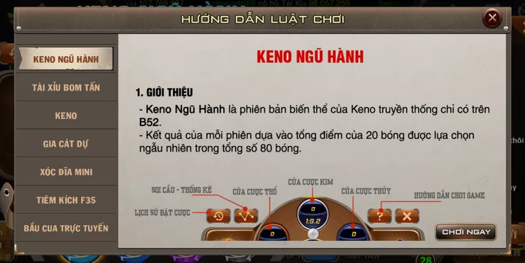 Chinh Phục Siêu Phẩm Keno Ngũ Hành Tại B52 Club Với Thưởng Lớn