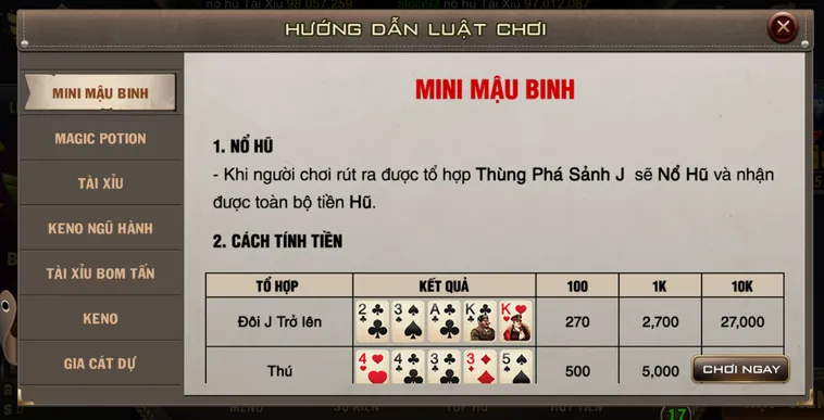 Khám Phá Sự Kịch Tính Của Minigame Mini Mậu Binh Tại B52 Club Đẳng Cấp
