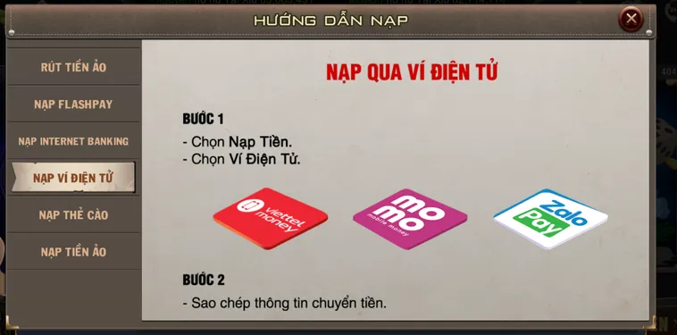 Hướng Dẫn Cách Nạp Tiền B52 Club Qua Ví Điện Tử Siêu Tốc Và Đa Dạng Phương Thức