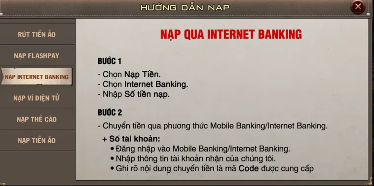 Hướng Dẫn Cách Nạp Tiền B52 Club Siêu Tốc Và Đa Dạng Phương Thức