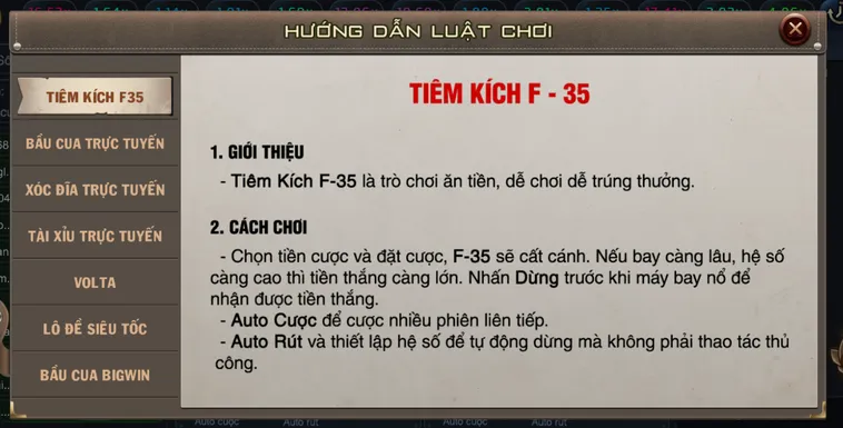 Minigame Tiêm Kích F35 Tại B52 Club Siêu Phẩm Cá Cược Tốc Độ